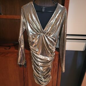 Forever 21 Metallic Gold Bodycon Dress